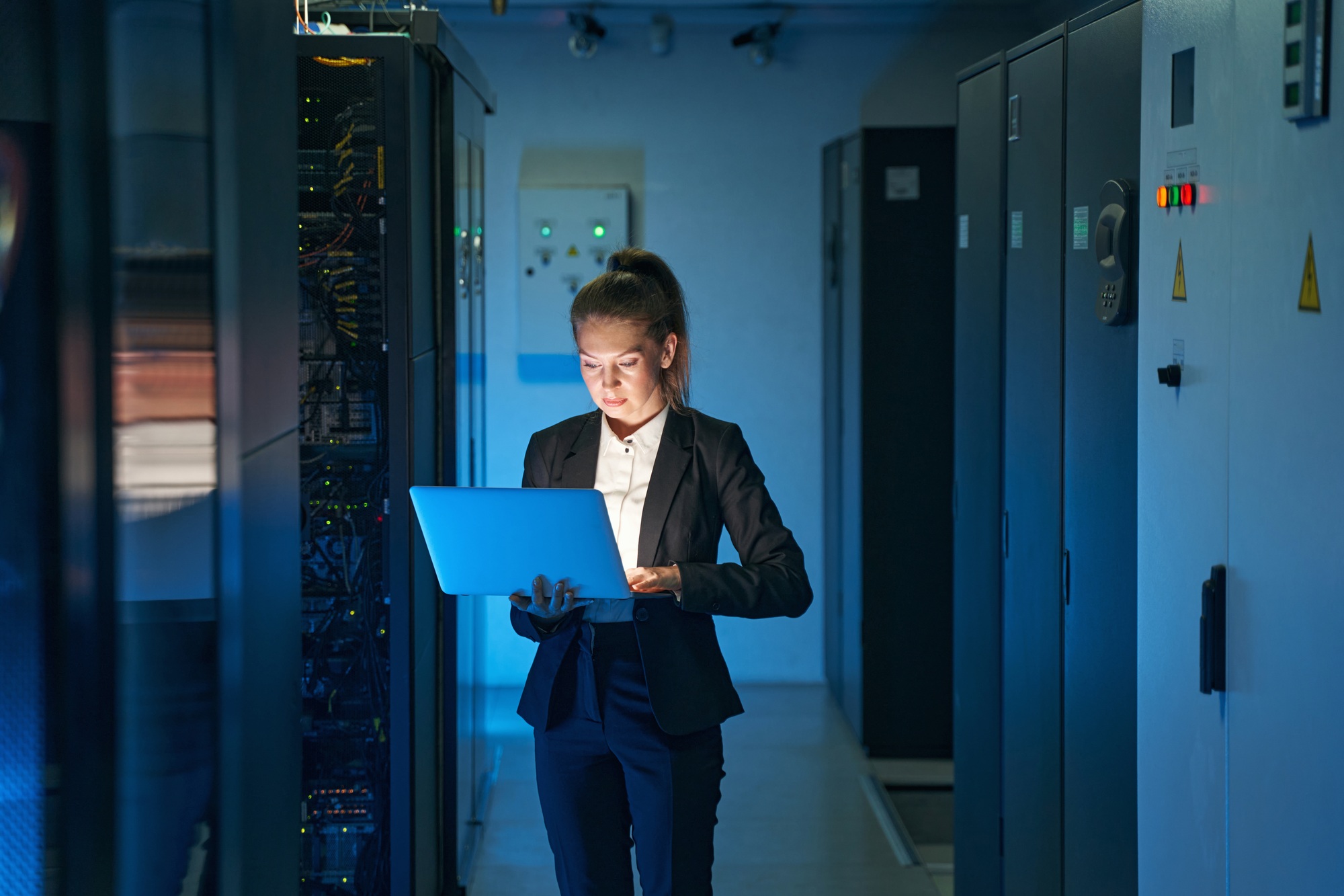 IT engineer specialist working in network server room IT engineer specialist working in network server room